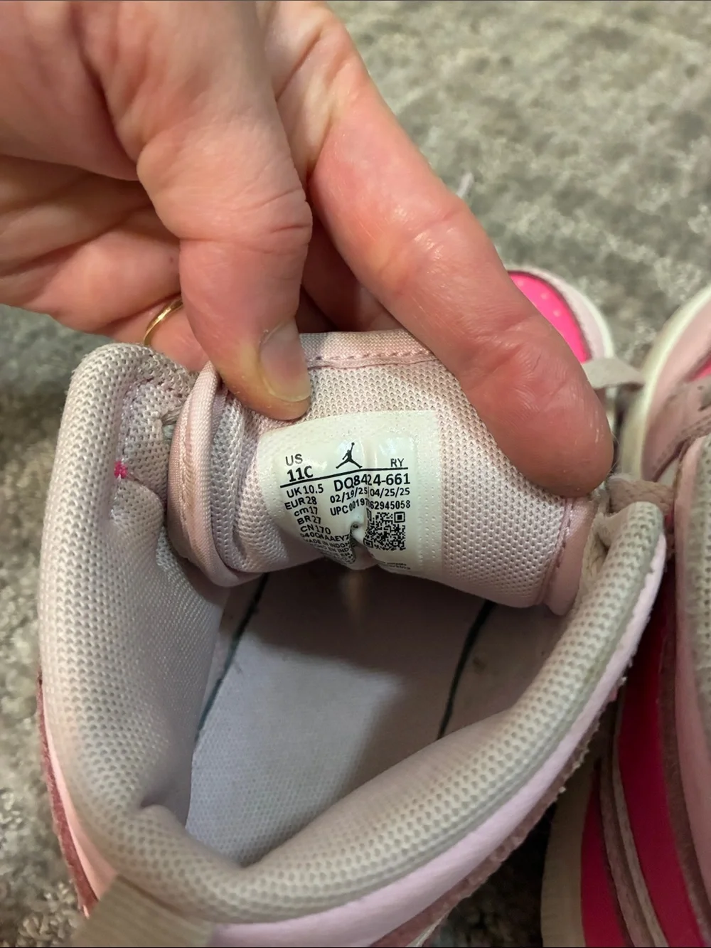 Nike Air Jordan’s Kids' Pink and Hot Pink High-Top Sneakers